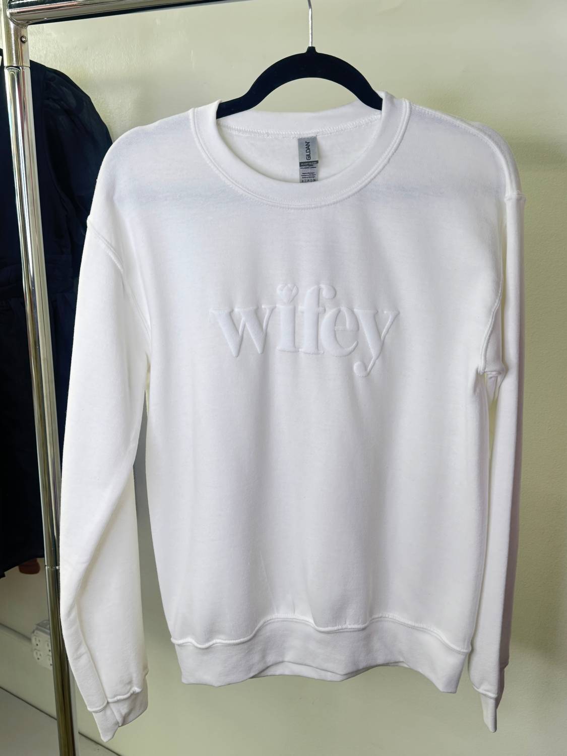 Distressed Vintage Couture - Women's Wifey Puff Crewneck Top