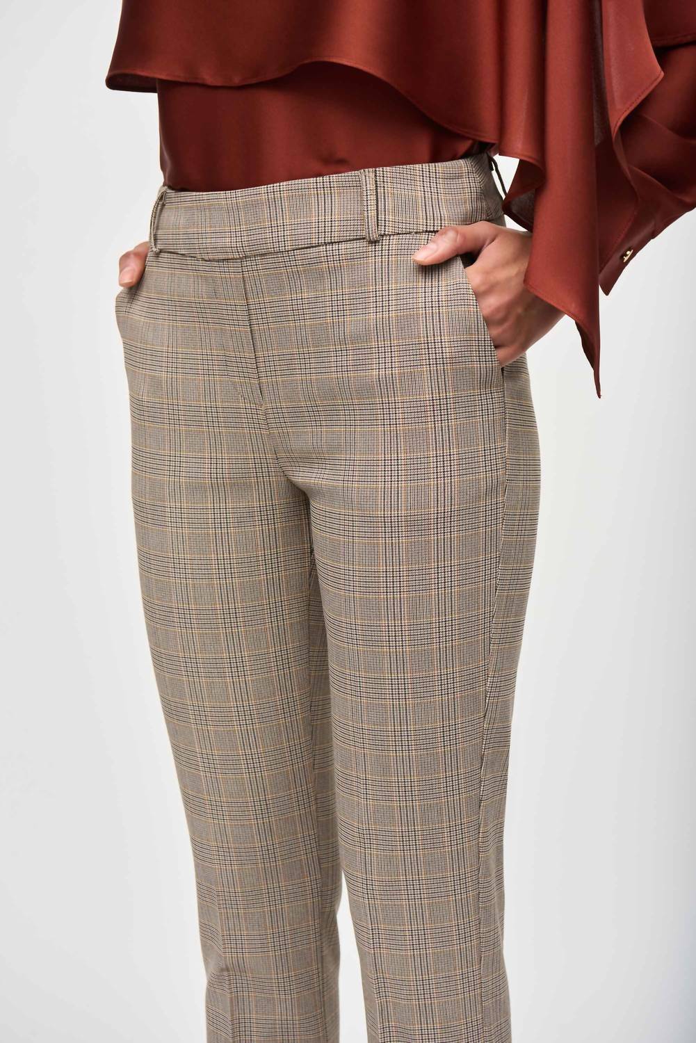 Joseph Ribkoff - Mid Rise Tartan Trousers
