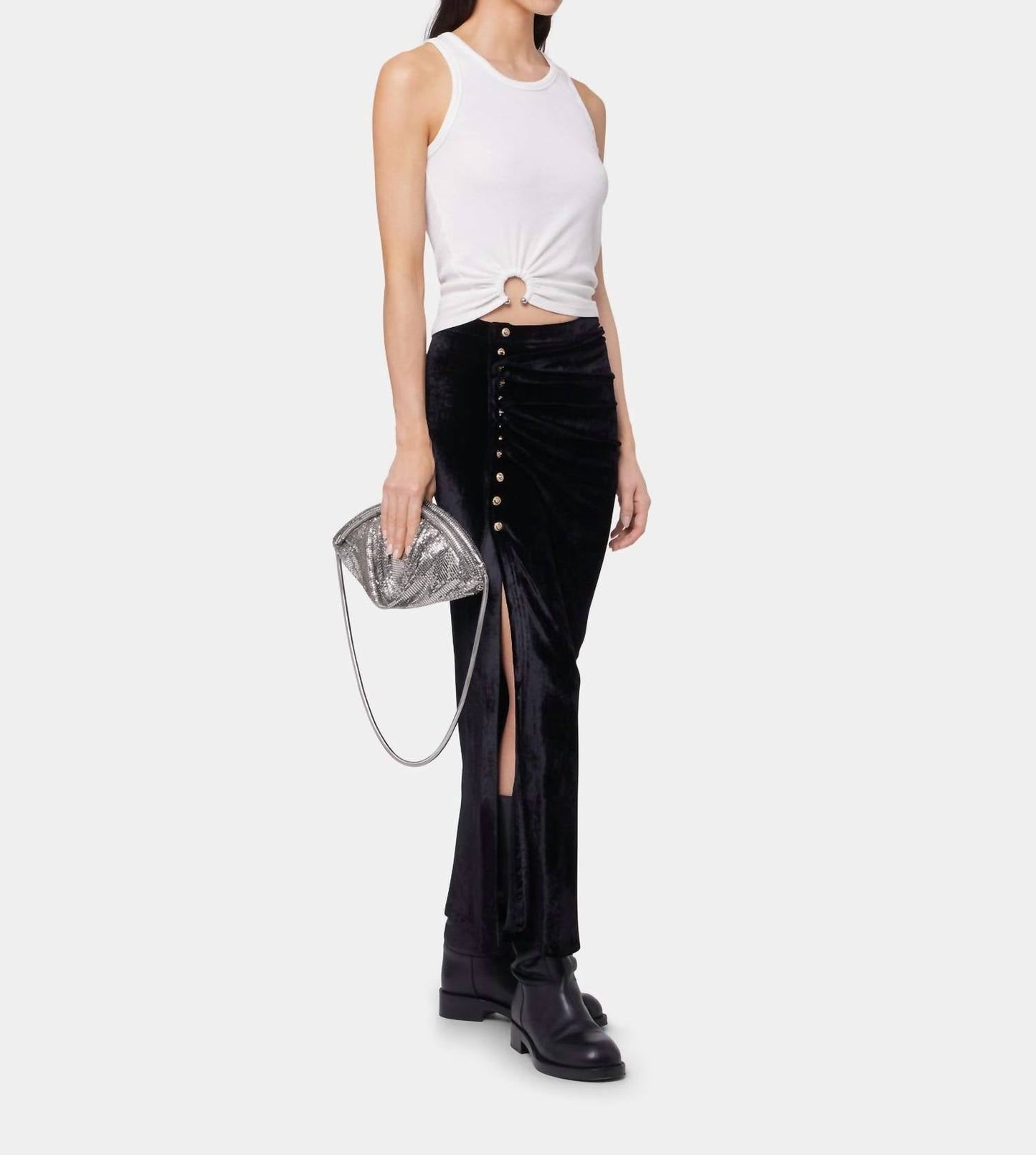 Rabanne - Asymmetric Signature Pierced Tank