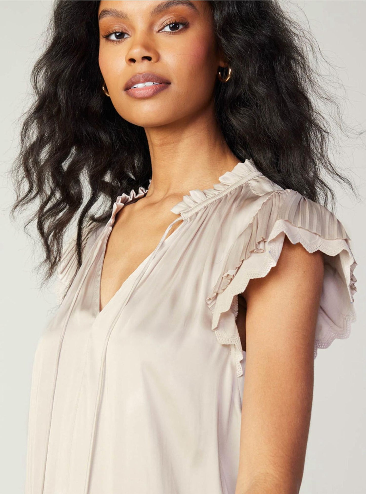 Current Air - Double Flutter Short Sleeve Blouse