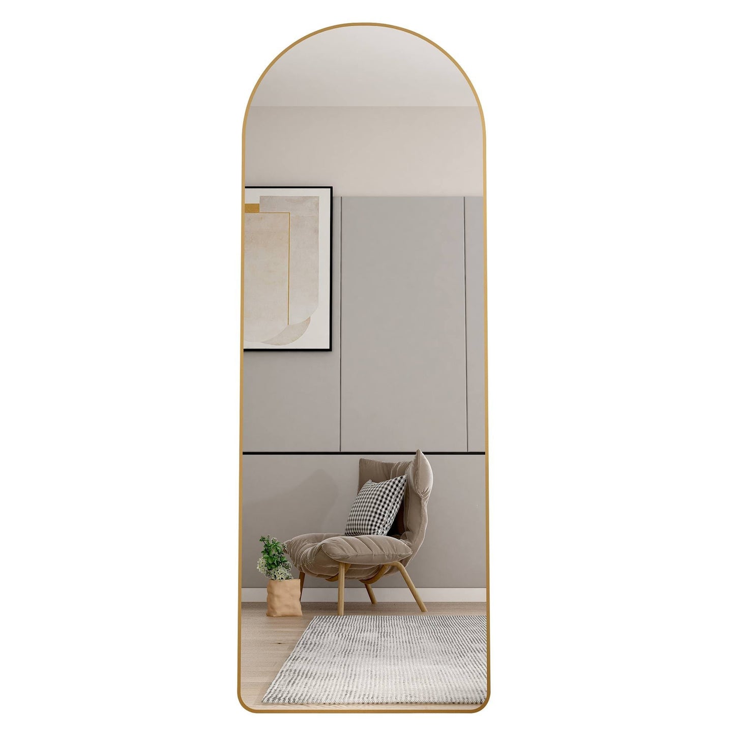 The 4th Generation Floor Mounted Full Length Mirror with Gold Frame