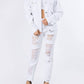 American Bazi - Graphic Distressed Denim Jacket