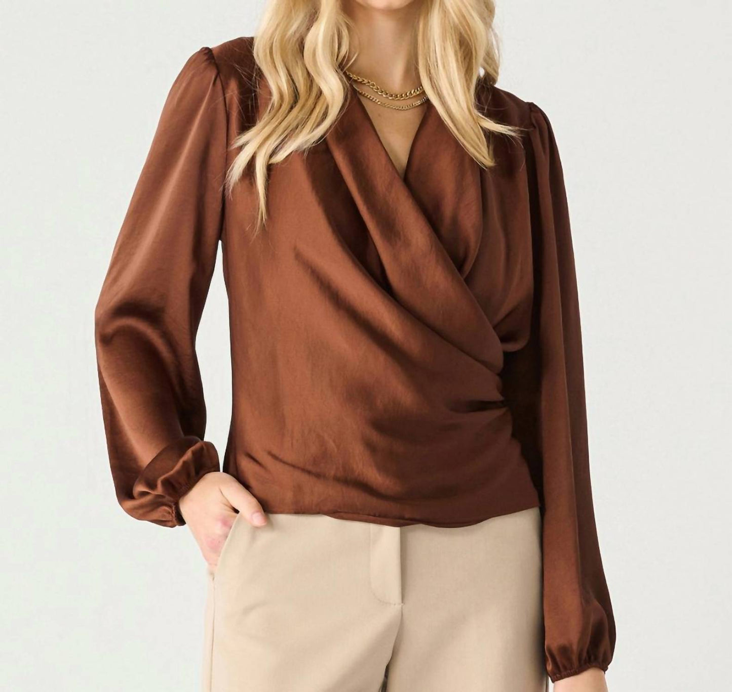 Black Tape - On The Rocks Wrap Long Sleeve Top