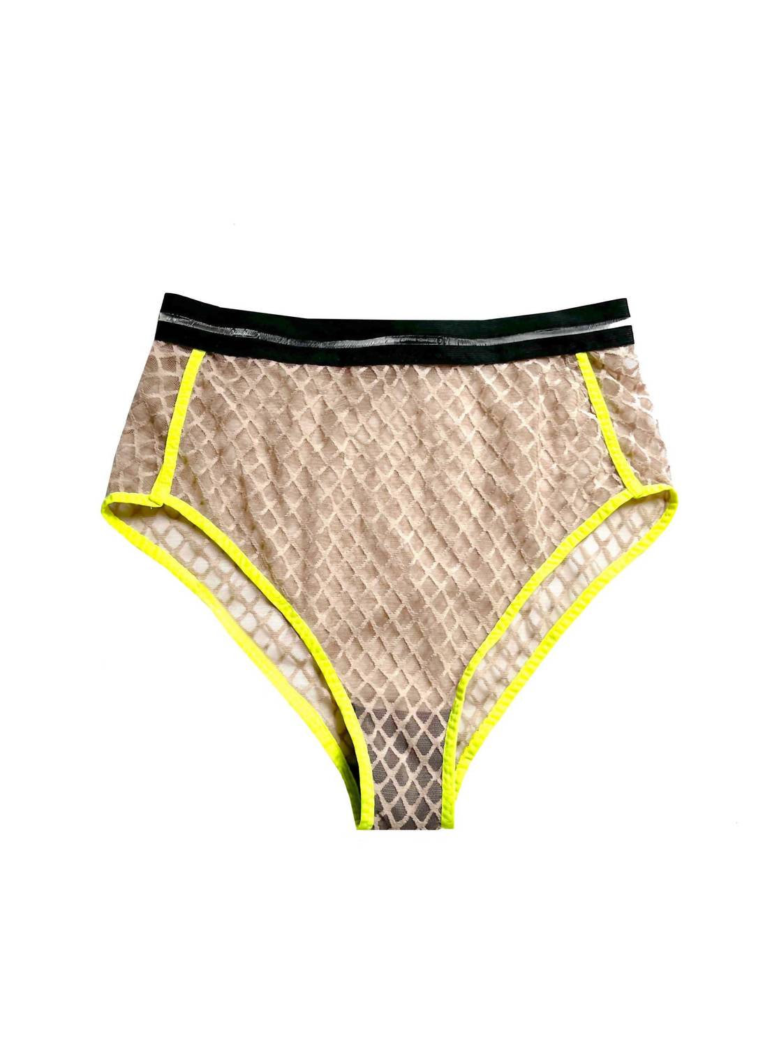 Titov - Women's Natasha High Rise Mesh Underwear With Neon Trim