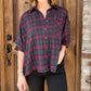 Entro - Oversized Plaid Button Down Shirt