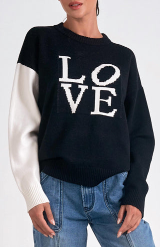Elan - Suéter Color Block "love"