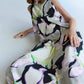 Psophia - Cotton Dress with Oyster Print