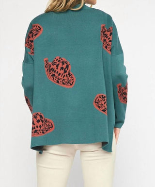 Entro - Suéter com gola alta e manga comprida com chapéu de cowboy Alexandra