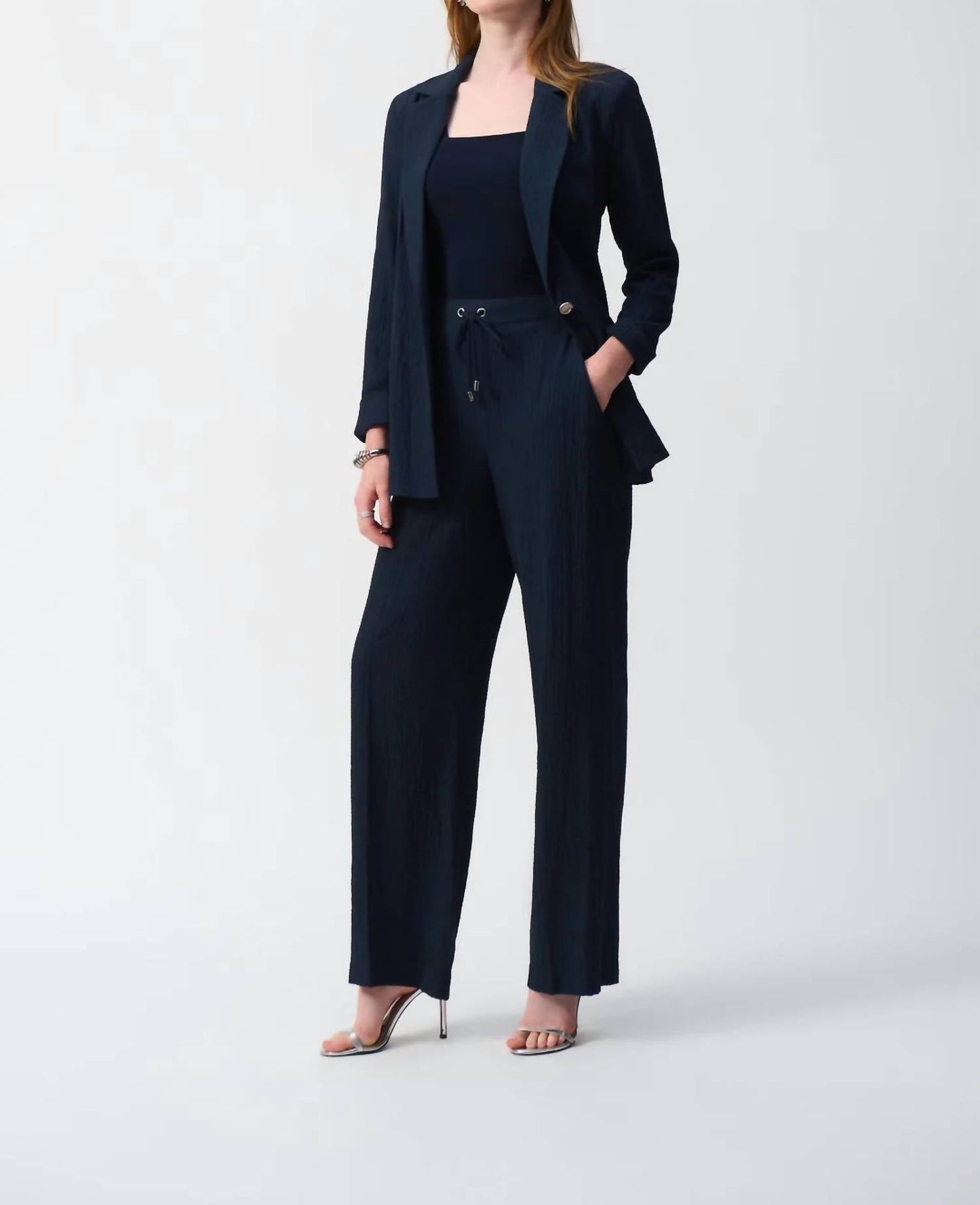 Joseph Ribkoff - Seersucker Wide Leg Pull-On Pants