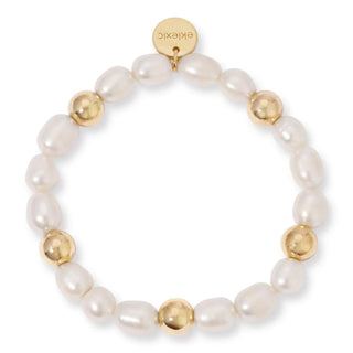 Eklexic - Pulseira feminina de pérolas e contas Paz