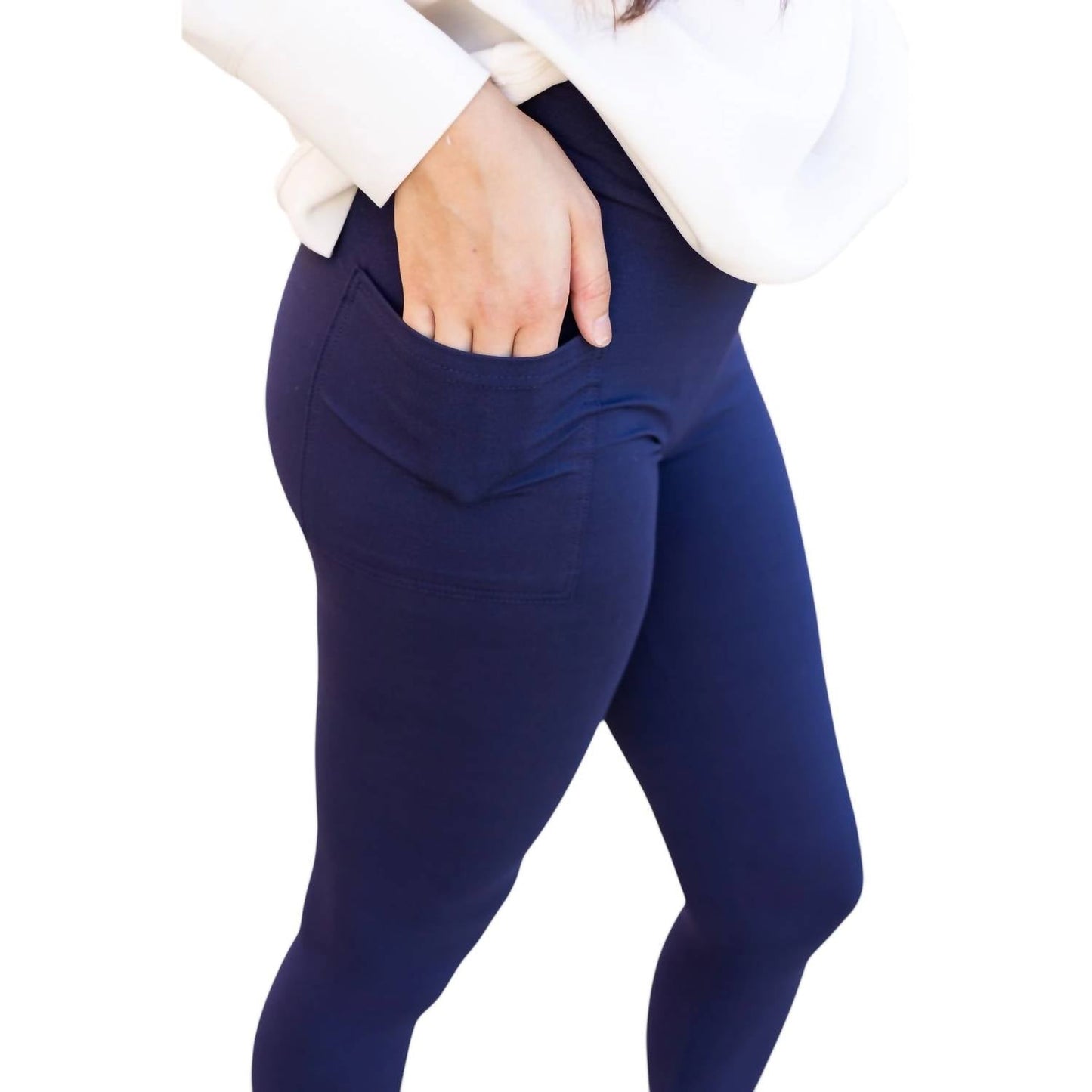 Julia Rose - Nadia Crossover Full Length Leggings with Pockets