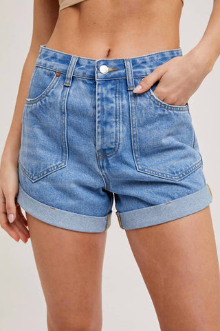 Bluivy - Shorts jeans com bolso Western