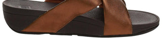 Fitflop - Sandálias Lulu Cross Slide Femininas Couro Cunha Mule