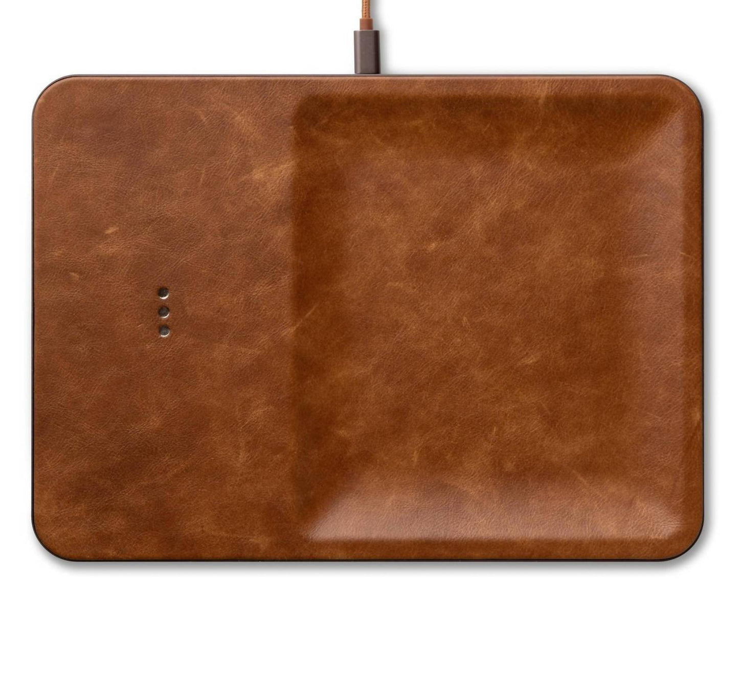 Courant - Leather Wireless Charger with Valet Tray