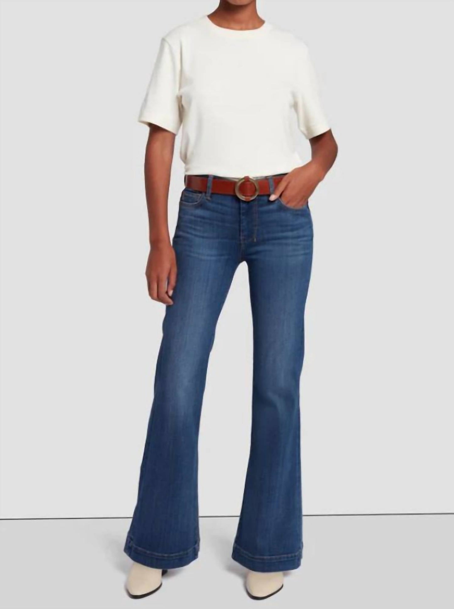 7 For All Mankind - Tailorless Slim Illusion Flared Leg Denim Jean