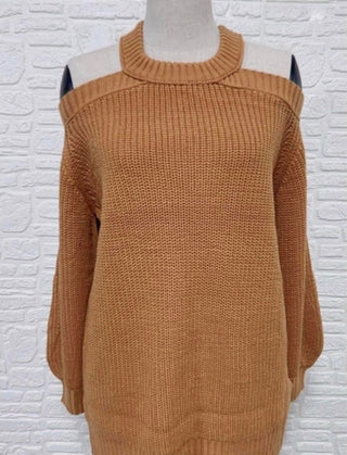 Esley Collection - Off shoulder long sleeves knit top