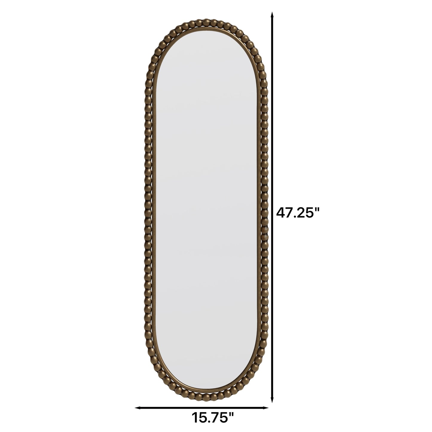 Iron Art Oval Retro Mirror in Gold with Antique Finish