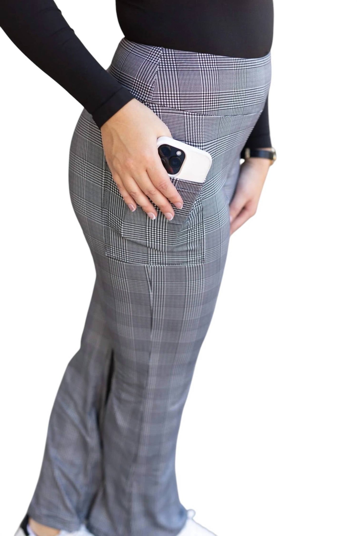 Julia Rose - Felicity Plaid Bootcut Leggings