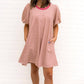 Bibi - Madelyn Striped Bubble Sleeve Dress