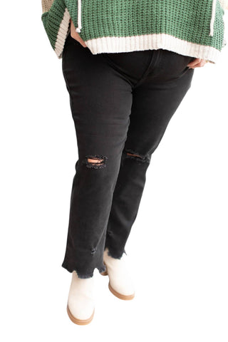 Risen - Calça Jeans de Cintura Alta e Perna Reta Plus Size