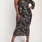 The Curve La - Plus Size Sequns Knit One Shoulder Dress With Cutout
