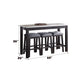 Necalli Marble Top Weathered 4 Piece Pack Counter Height Table Set - Espresso