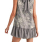 &Merci - Embellished Mixed Media Bubble Hem Mini Dress