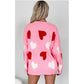 Aapparella - Oversized Heart Pearl Trim Sweater