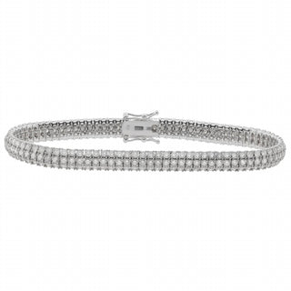 Diana M Jewels - 7.00 Cts Triple Row Tennis Diamond Bracelet