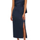 Adrianna Papell - Asymmetrical Neck One Shoulder Crepe Gown