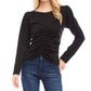 Karen Kane - Faux Suede Shirred Top