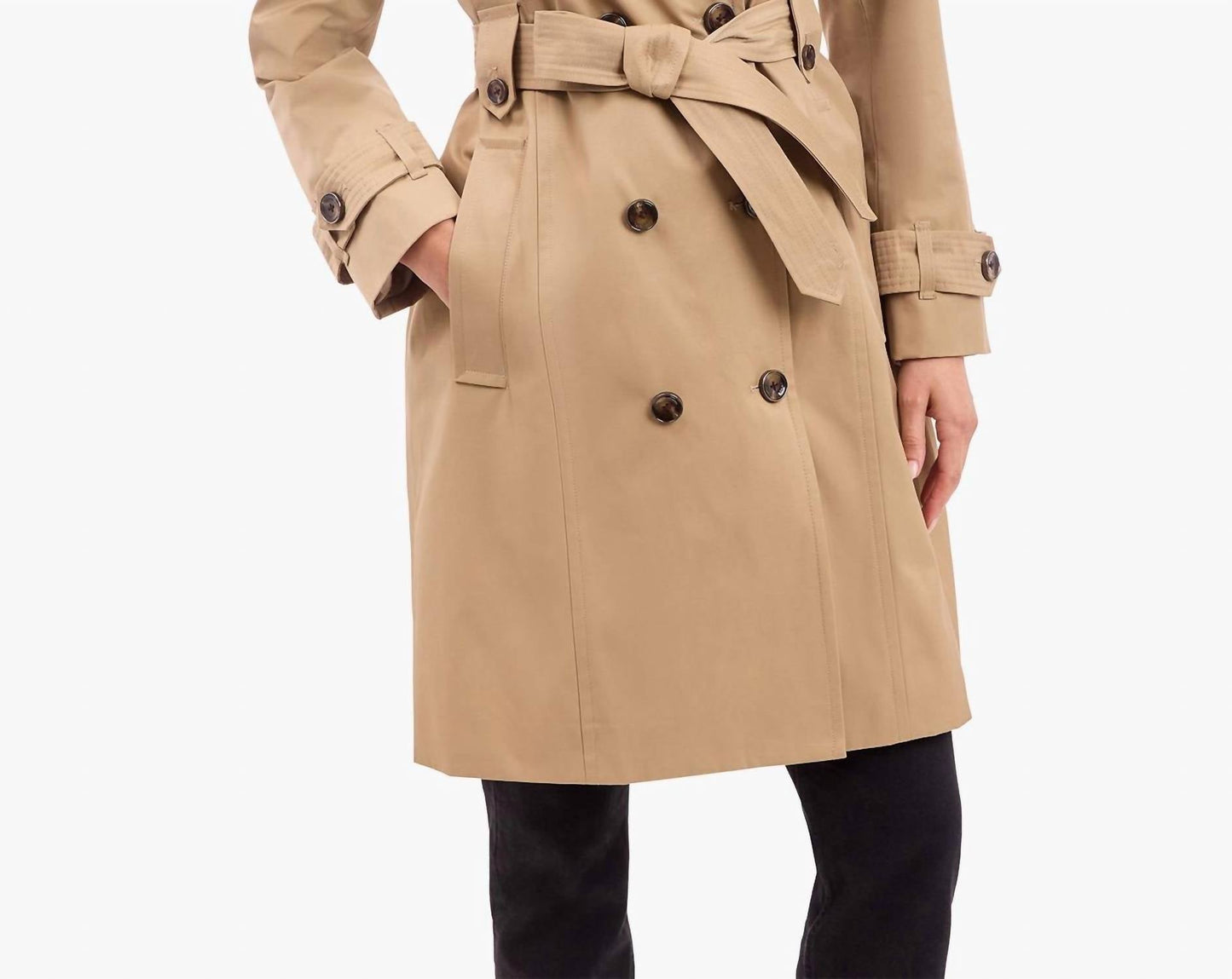 London Fog - Double Breasted Trench With Button Off Hood