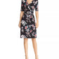 Adrianna Papell - Side Tie Side Floral Faux Wrap Dress