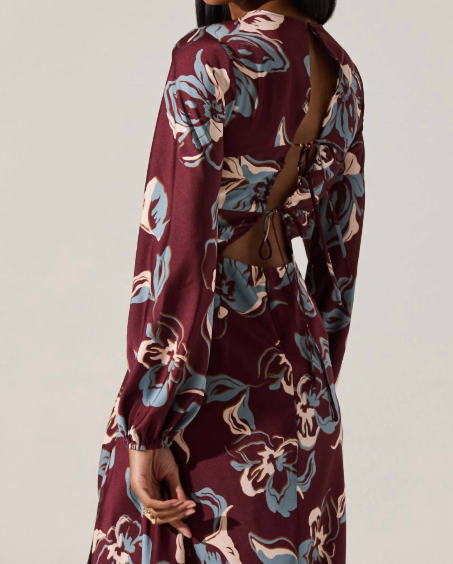 Astr - Elyse Satin Floral Midi Dress