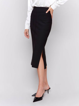 Charlie B - Knee-length Skirt With Side Slits And Pockets