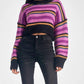 Elan - Pansy Stripe Long Sleeve Sweater