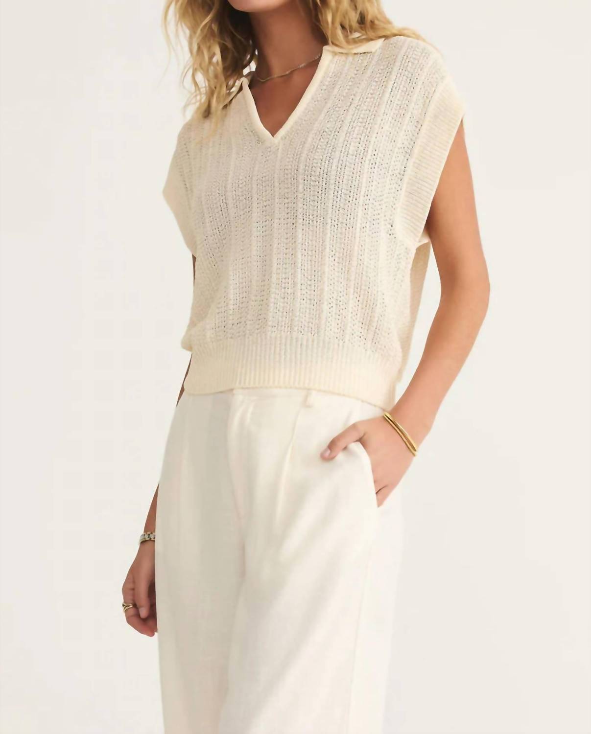 Z Supply - Lauden Crochet Polo Top