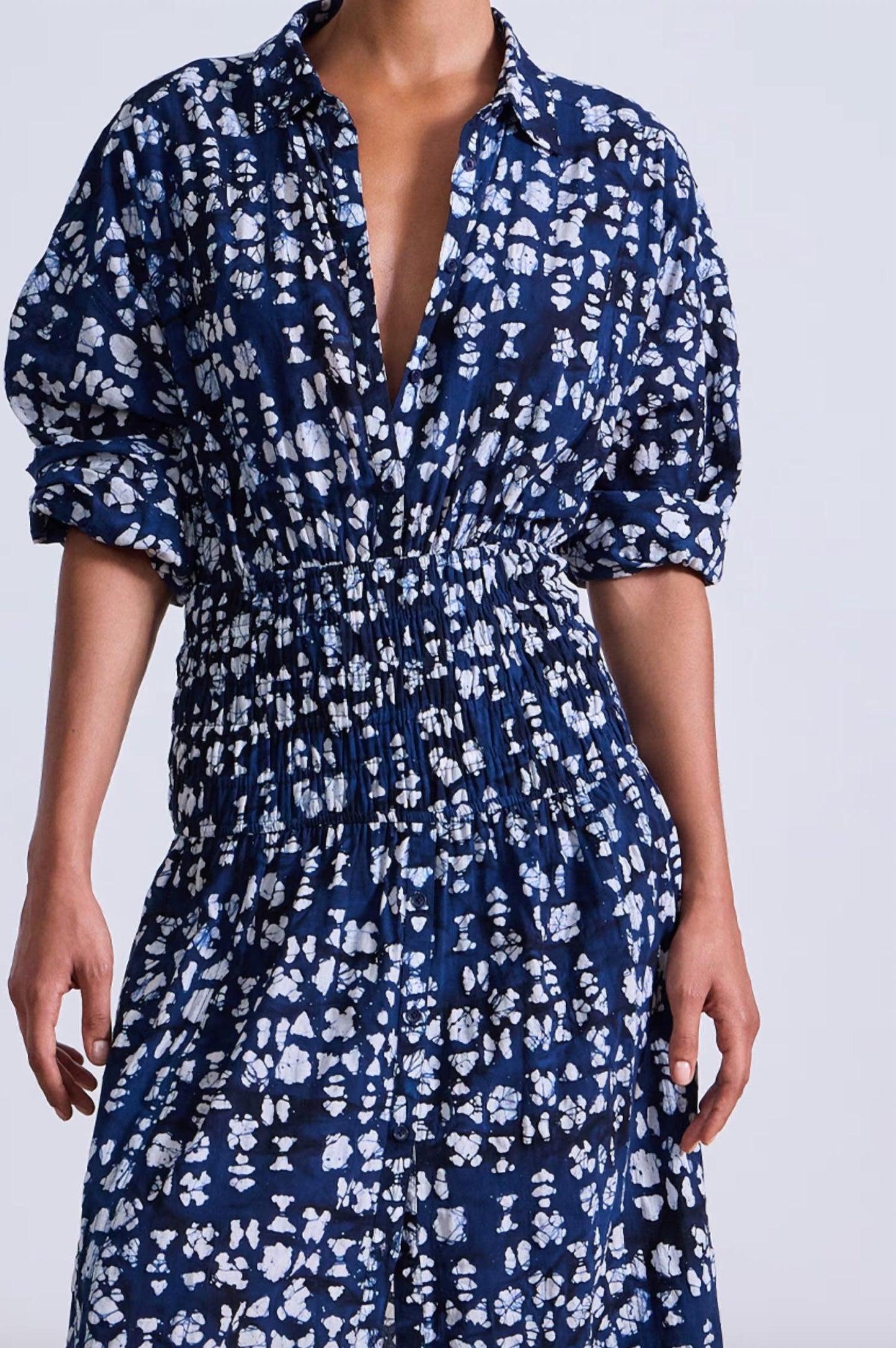 Apiece Apart - Sophia Smocked Shirt Dress