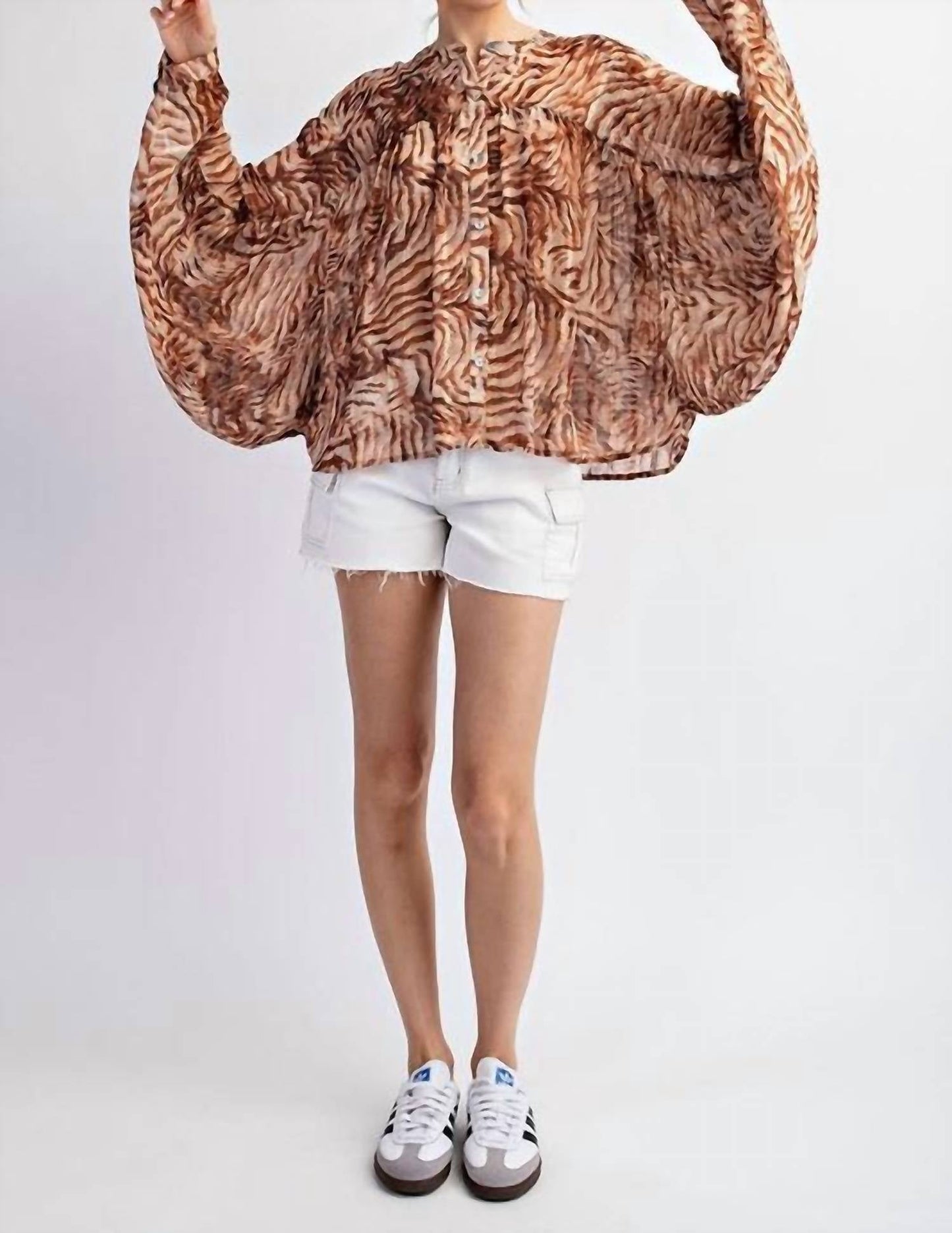 Eesome - Printed Dolman Sleeve Top