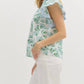 Entro - Buttoned Down Flutter Floral Top