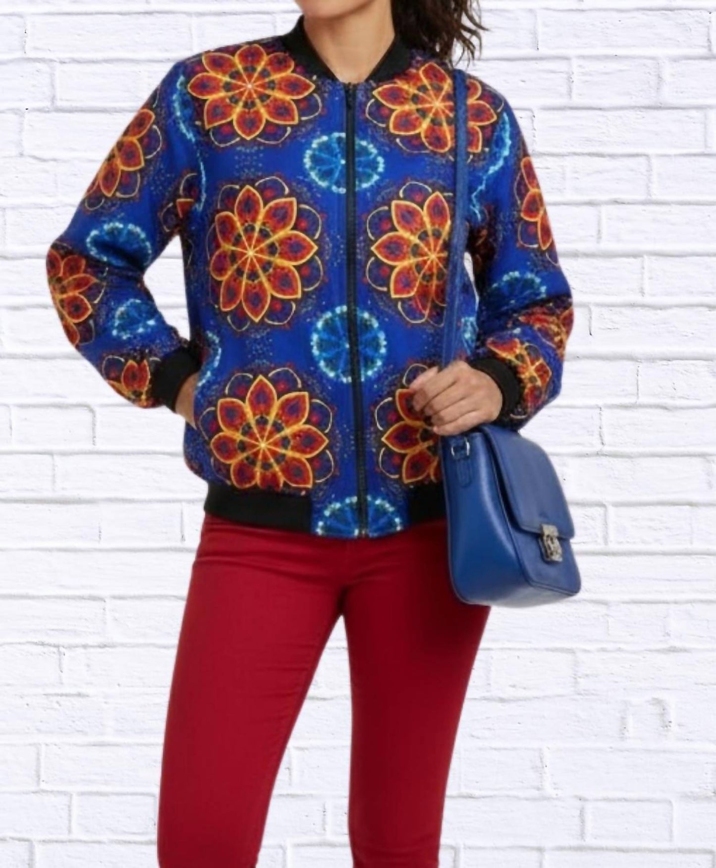 Diva Usa - Maddy Traditional Bomber Printed Ethnic Jacket