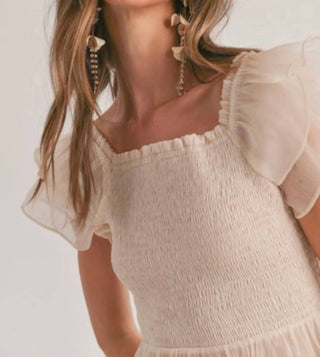 Sage The Label - Blusa peplum com babados e franzidos desfocados