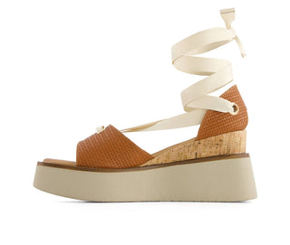 Andrea - Sandálias femininas plataforma com cadarço e salto agulha