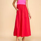 Tcec - Strapless Empire Color Block Midi Dress