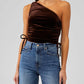 Amanda Uprichard - Ania Velvet One Shoulder Top