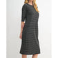 Fun 2 Fun - Quarter Sleeve Stripe Knit Dress