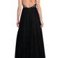Aidan Mattox - Floral Open Back Embroidered Bodice Ruched Mesh Dress