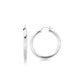 Sterling Silver Thick Rhodium Plated Polished Hoop Style Earrings (35mm)