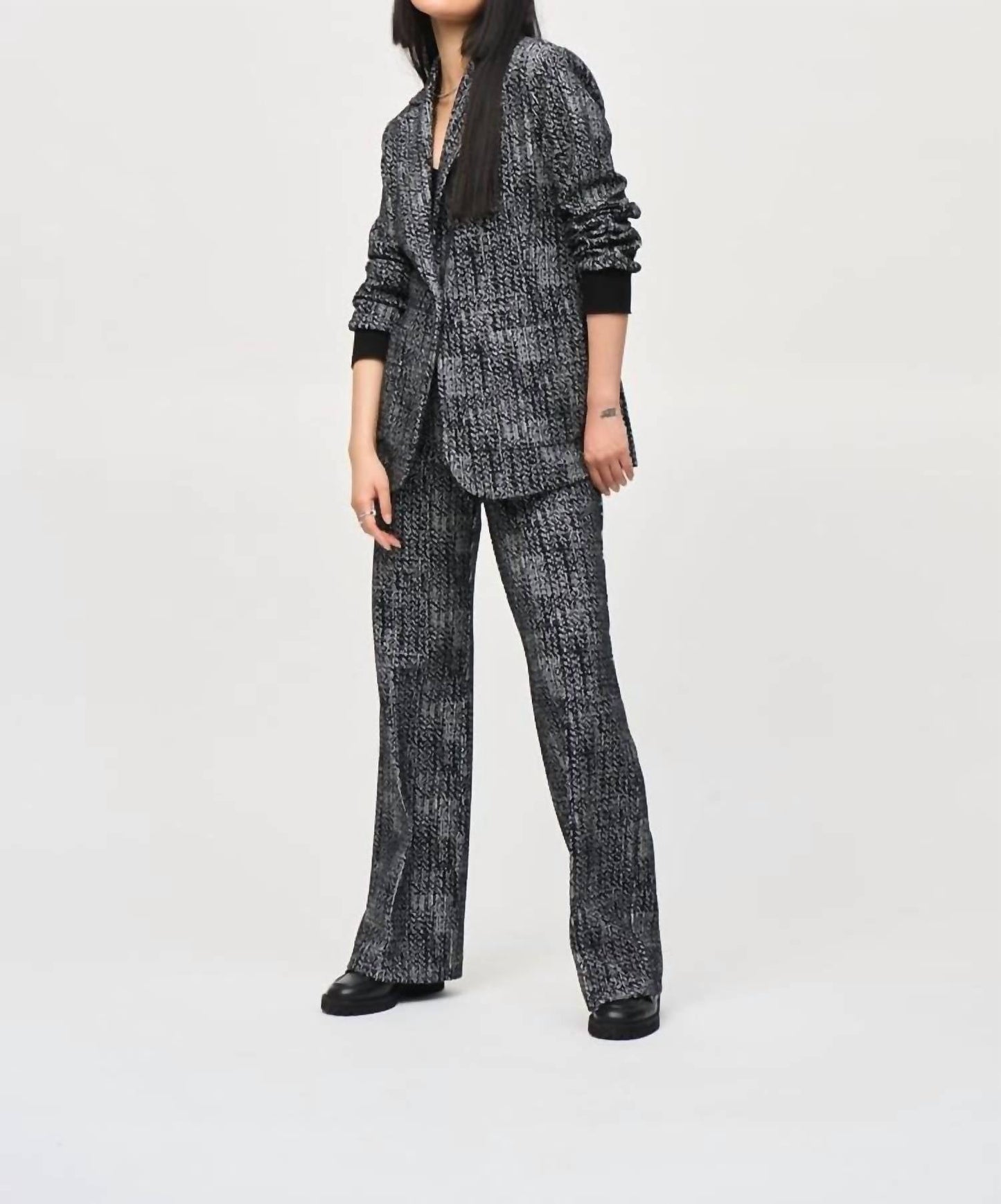 Joseph Ribkoff - Tweed Knit Fitted Blazer