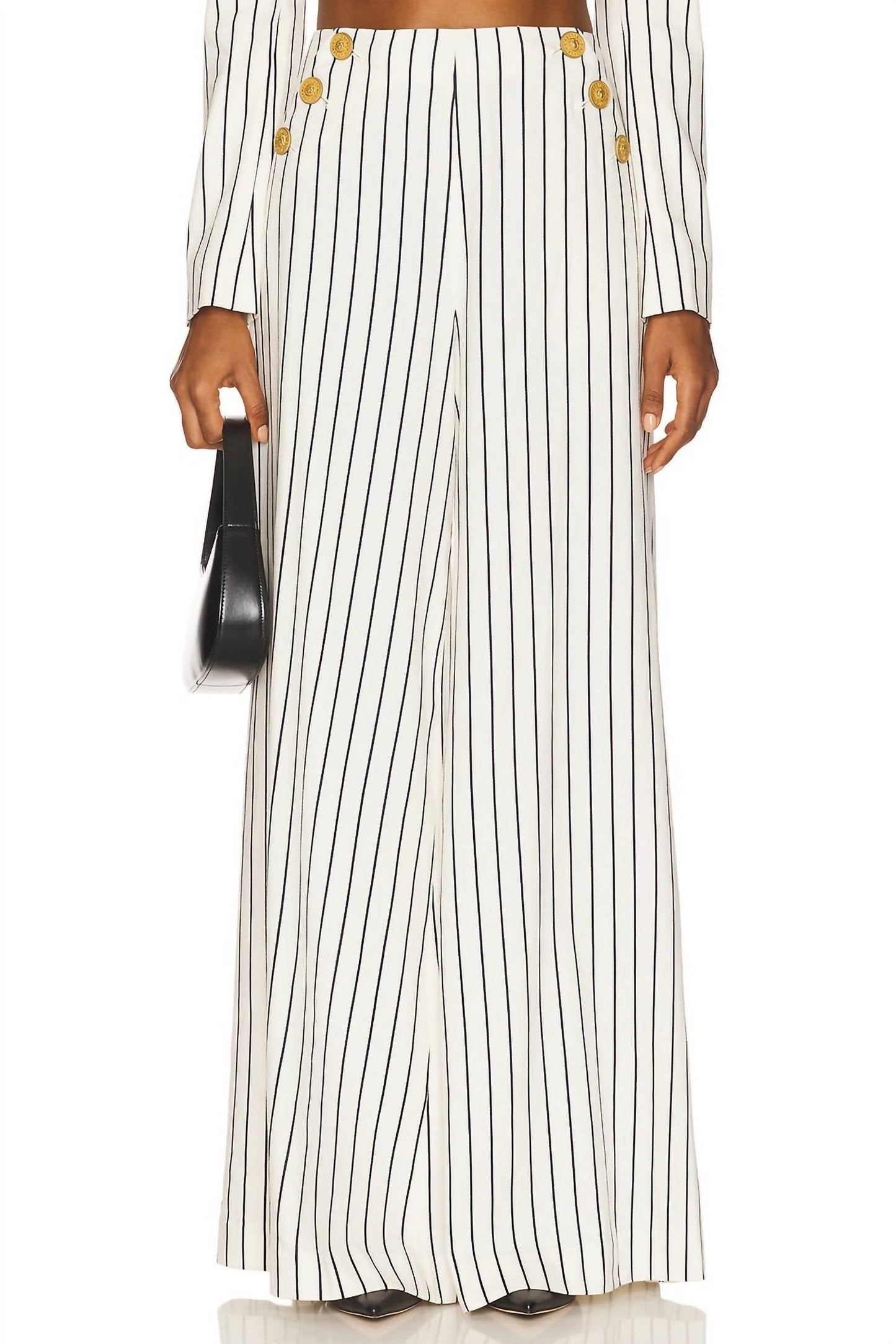 L'Agence - Kingston Striped Wide-leg Pant